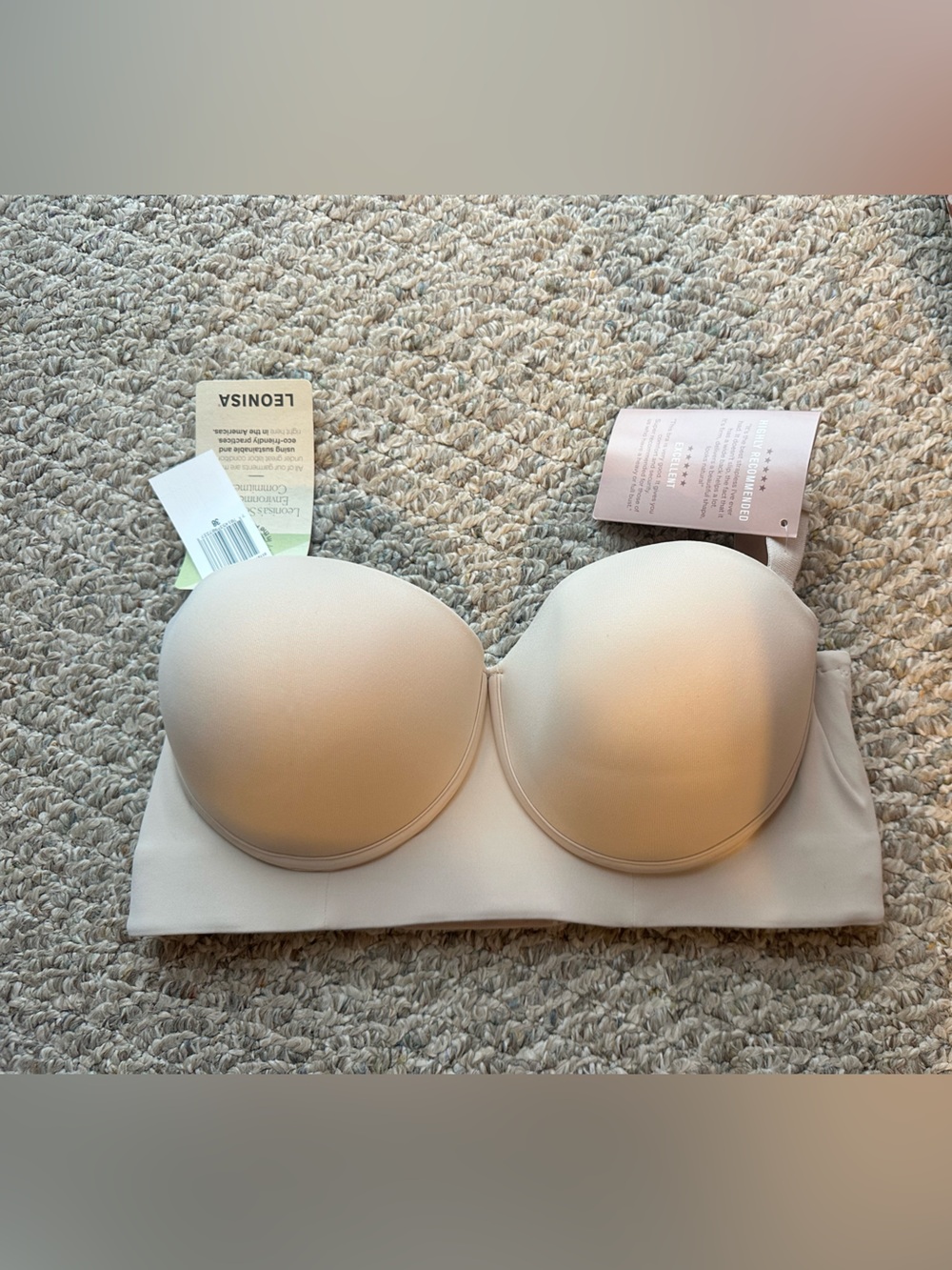 Nude Longline Strapless Bra With High Coverage and Push-Up Padding
